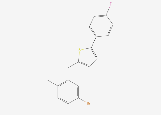 2-(2-甲基-5-溴苄基)-5-(4-氟苯)噻吩 结构式