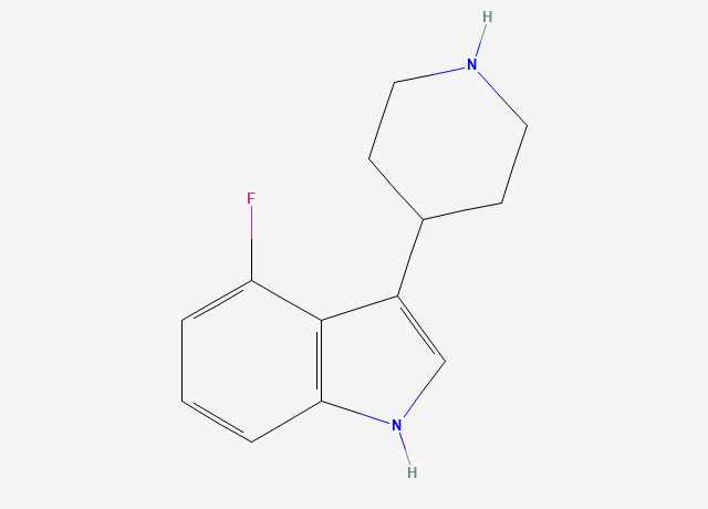 4-氟-3-(4 - 哌啶基)-1H-吲哚 结构式
