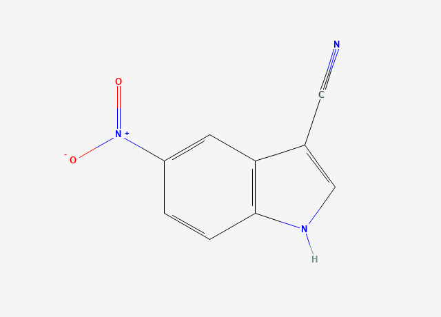 5-硝基吲哚-3-甲腈 结构式