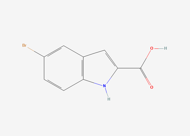 5-溴吲哚-2-羧酸 结构式