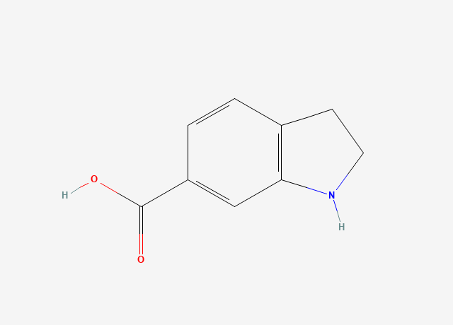 吲哚啉-6-羧酸 结构式
