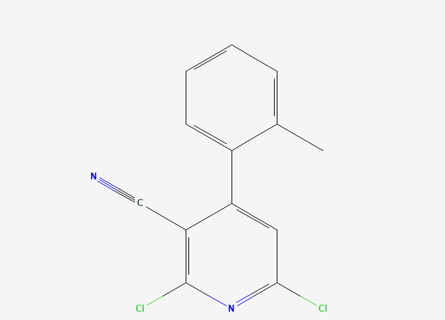 2,6-dichloro-4-(o-tolyl)nicotinonitrile 结构式