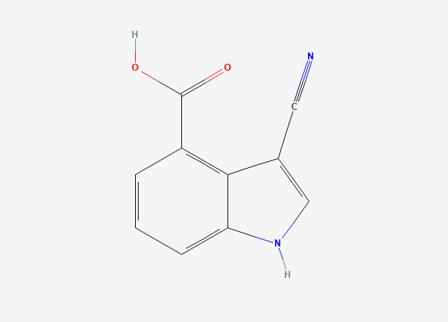 3-氰基吲哚-4-羧酸 结构式