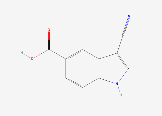 3-氰基吲哚-5-羧酸 结构式
