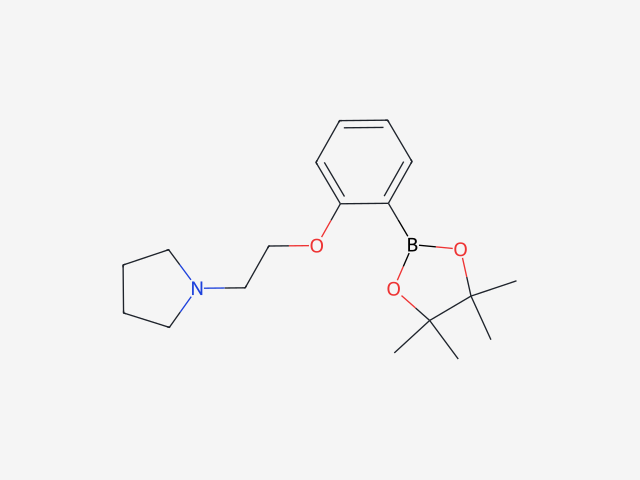 1-[2-[2-(4,4,5,5-Tetramethyl-1,3,2-dioxaborolan-2-yl)phenoxy]ethyl]pyrrolidine structure