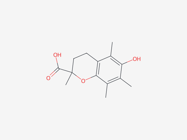 Trolox（6-羟基-2,5,7,8-四甲基色满-2-甲酸） 结构式